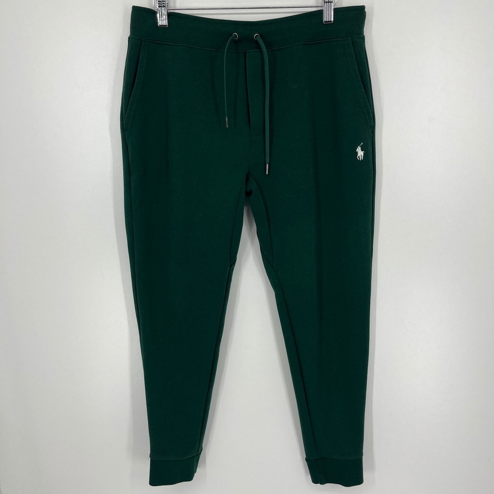 Polo Ralph Lauren Mens Dark Green Tapered Jogger Sweatpants White Pony Logo M